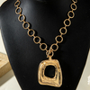 Vintage Gold Metal Heart Sunflower Pendant Necklace
