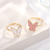 Korean Style Pink Enamel Butterfly Jewelry Set