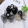 Shiny Bow Polka Dot Mesh Hair Claw