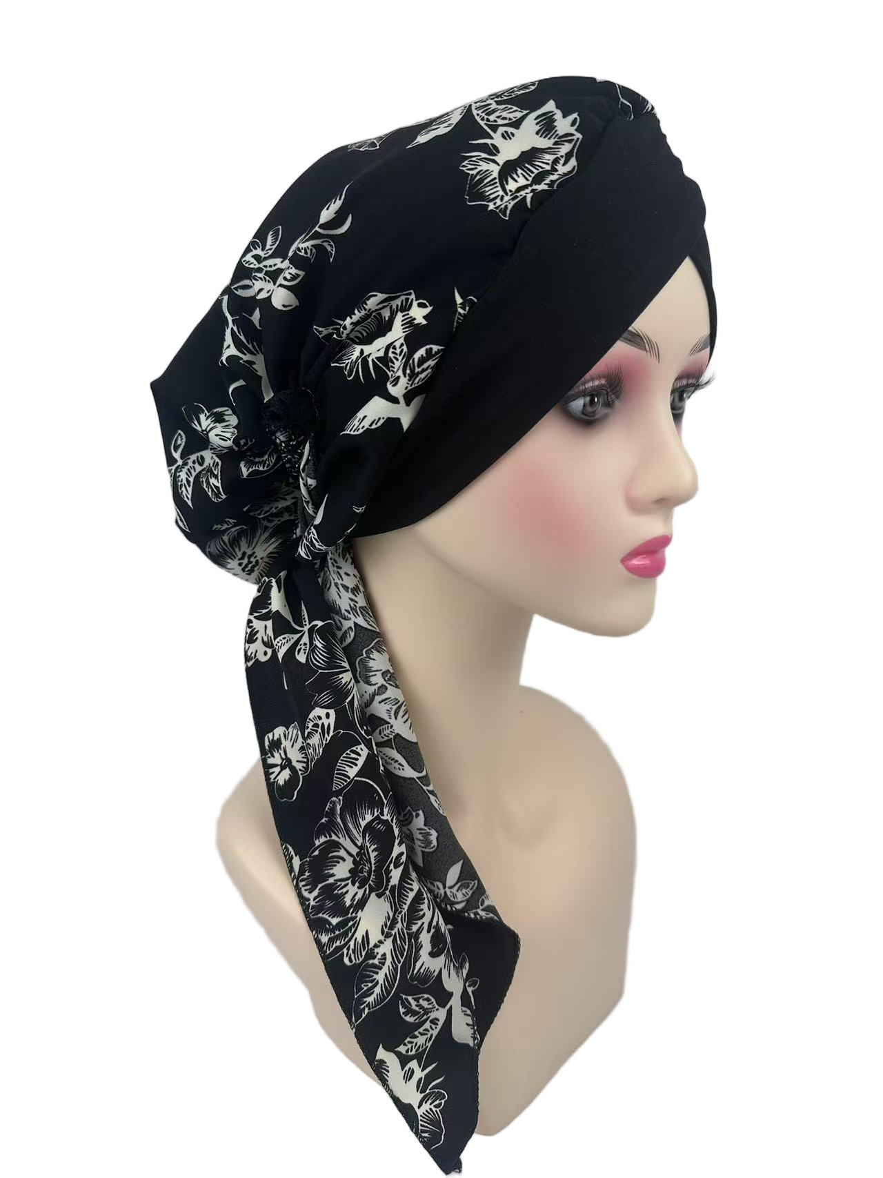 Leopard Print Cross Elastic Turban Cap