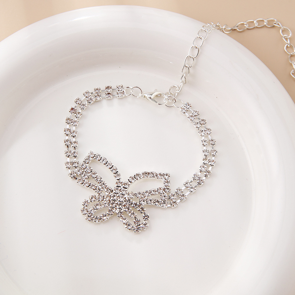 Rhinestone Hollow Butterfly Anklet for Women