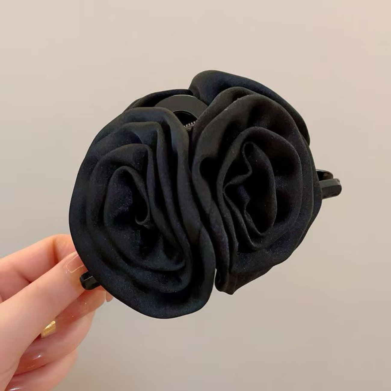Elegant Satin Rose Hair Claw