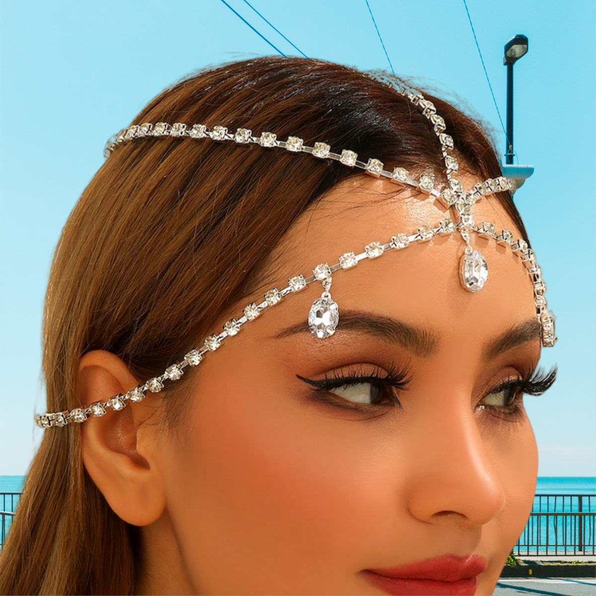 Luxury Crystal Tassel Forehead Chain