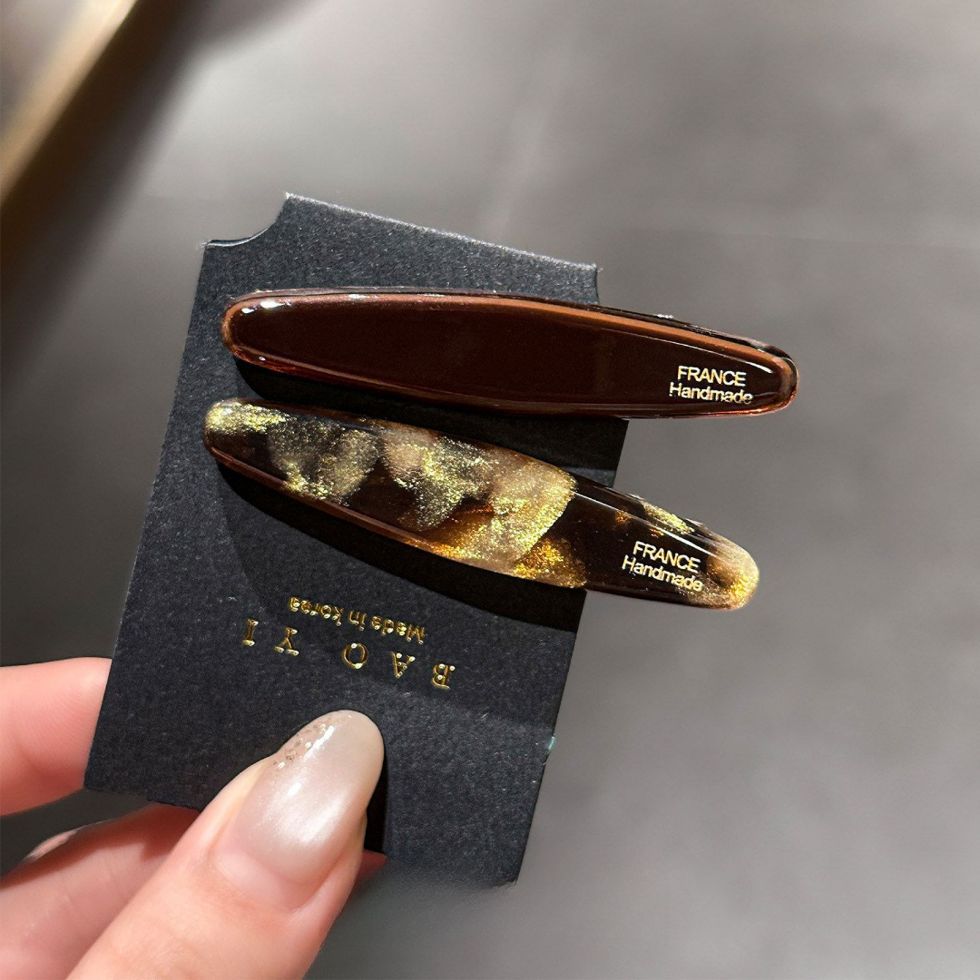 Korean Style Gold Foil Acetate Hair Clips
