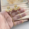 Golden Flower Long Tassel Drop Earrings