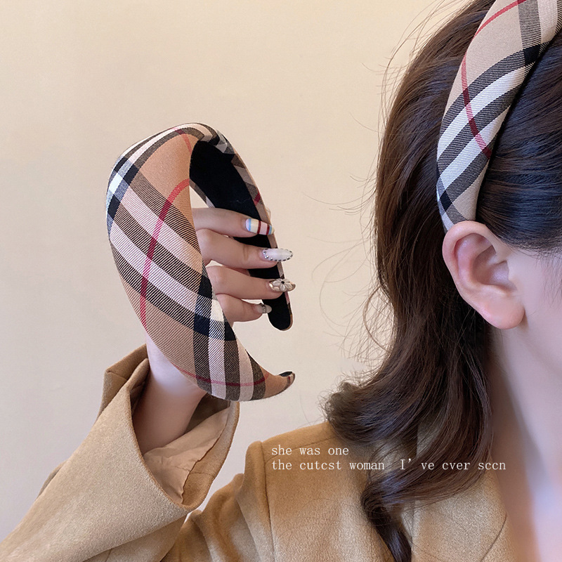 Classic Khaki Plaid Headband