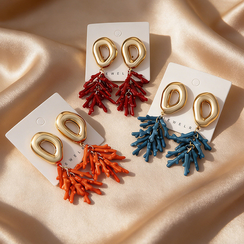 Ocean Style Coral Earrings for Women