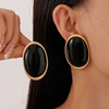 Vintage Resin Oval Stud Earrings