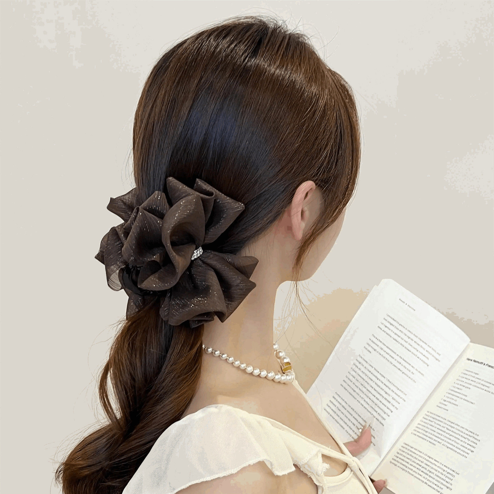 European and American Style Bowknot Hair Clip with Rhinestones