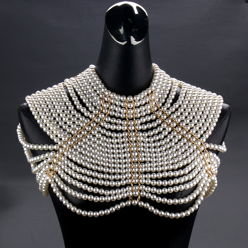 Multi-Layer Pearl Shoulder & Back Chain