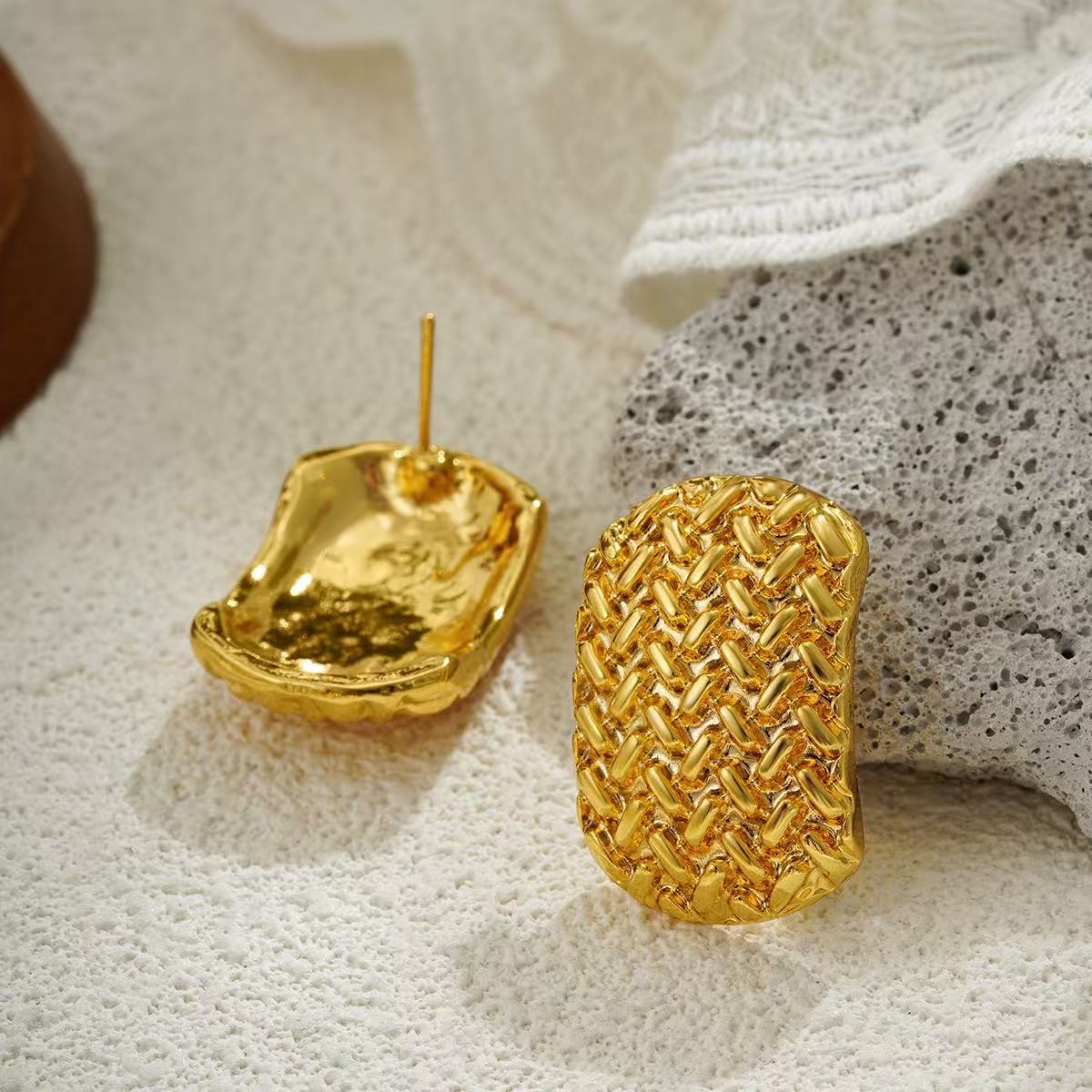 18K Gold Plated Knot Bow Earrings