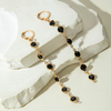 Long Black Crystal Drop Earrings