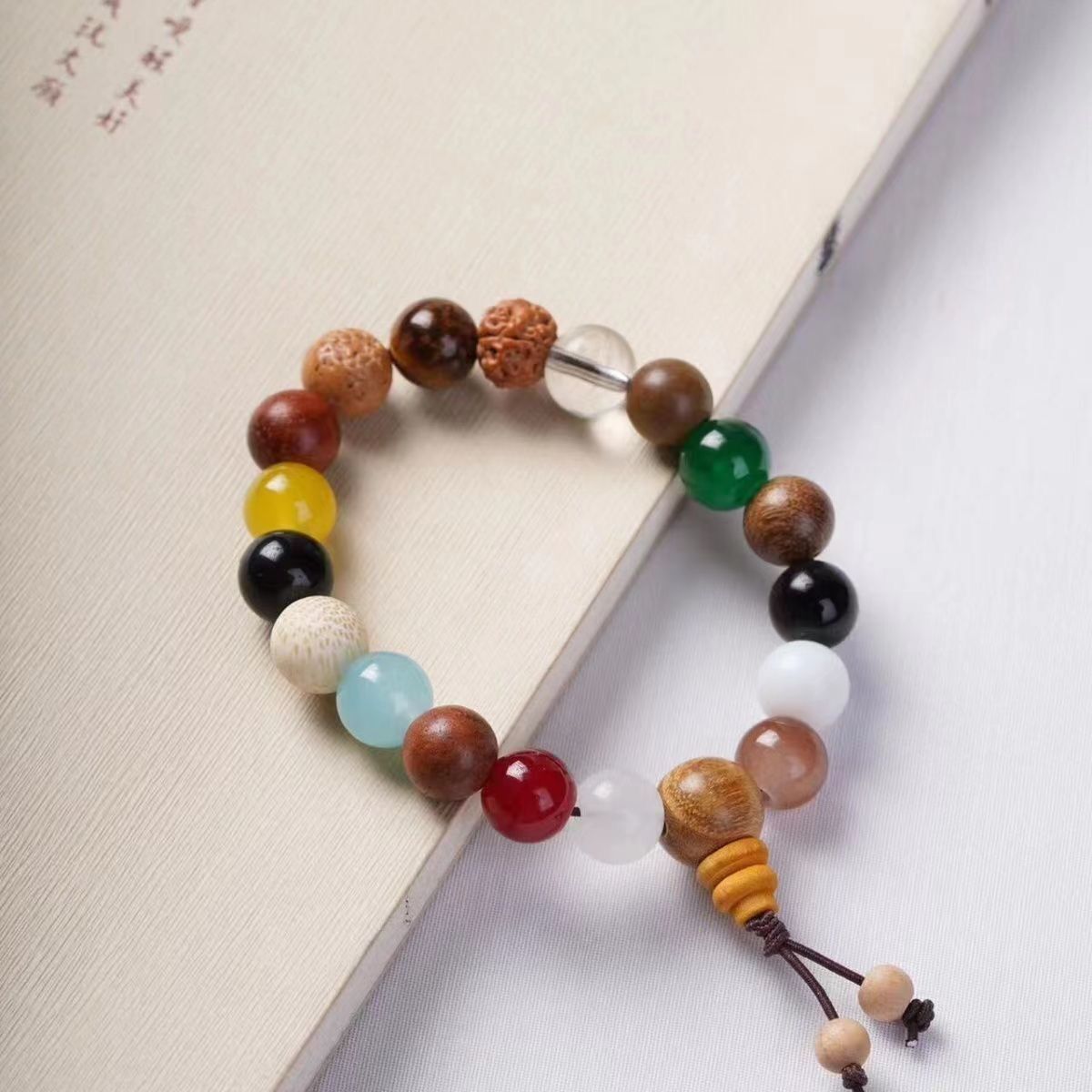 18-Element Multicolor Beaded Mala Bracelet