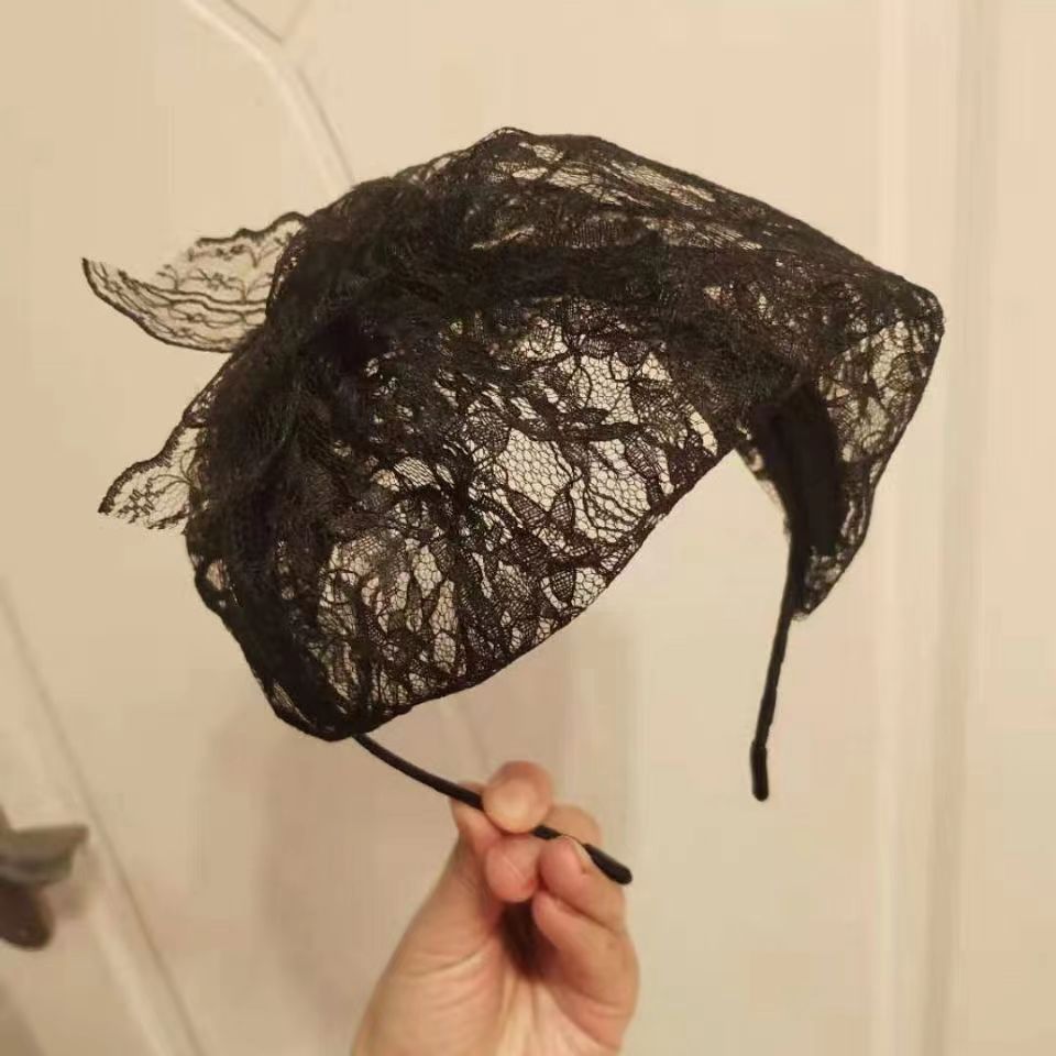 Vintage Polka Dot Lace Bow Beret Headband Wholesale