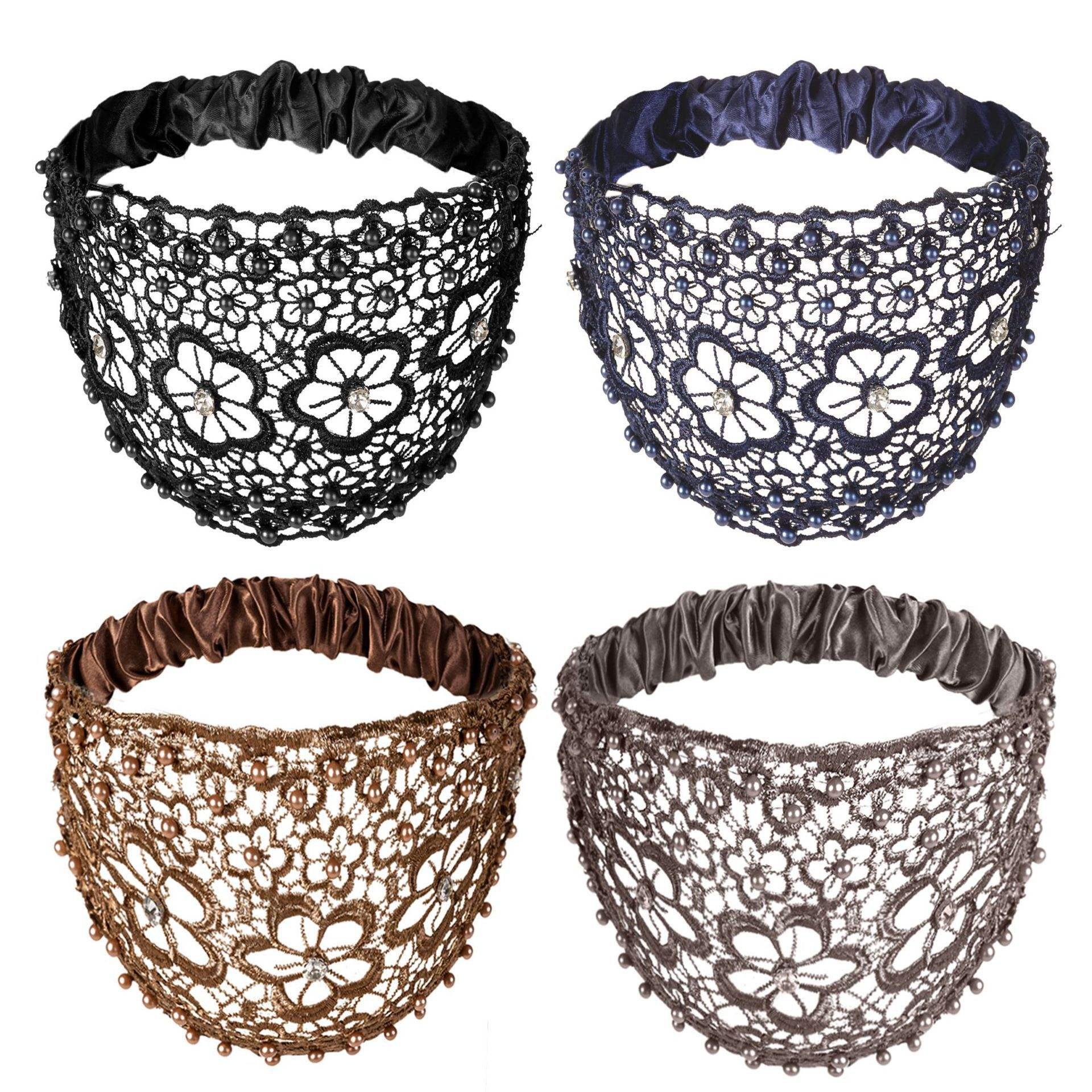 Hollow Beaded Wide Edge Headband – Fashion Hair Cover for Women