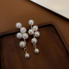 Vintage-style Long-flowing Fringed Pearl Earrings