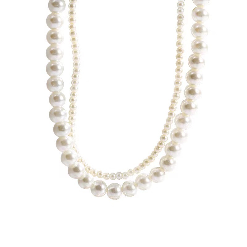 Double Layer Gradient Pearl Choker Necklace | Elegant Bridal Jewelry