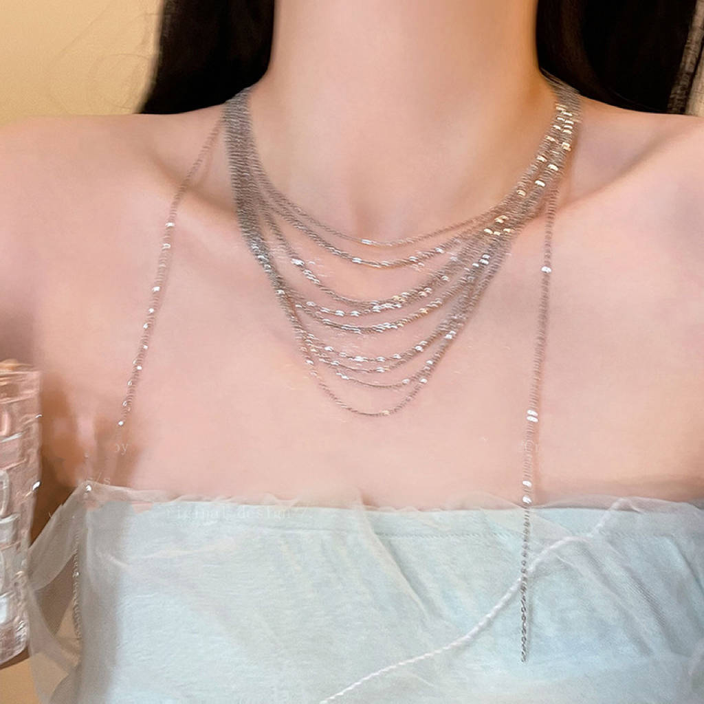 Layered Tassel Clavicle Necklace