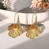 French Retro Openwork Flower Hoop Earrings, High Sense Metallic Petal Earrings