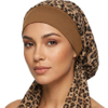 Leopard Print Cross Elastic Turban Cap