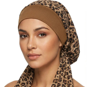 Leopard Print Cross Elastic Turban Cap