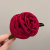 Elegant Satin Rose Hair Claw