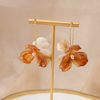 Vintage Hong Kong Style Flower Pearl Earrings