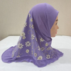 Delicate Gold Floral Mesh Hijab | Pink Modest Islamic Headscarf | Elegant Instant Hijab for Daily Wear