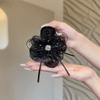 Bow Mesh Ribbon Flower Hair Claw Clip