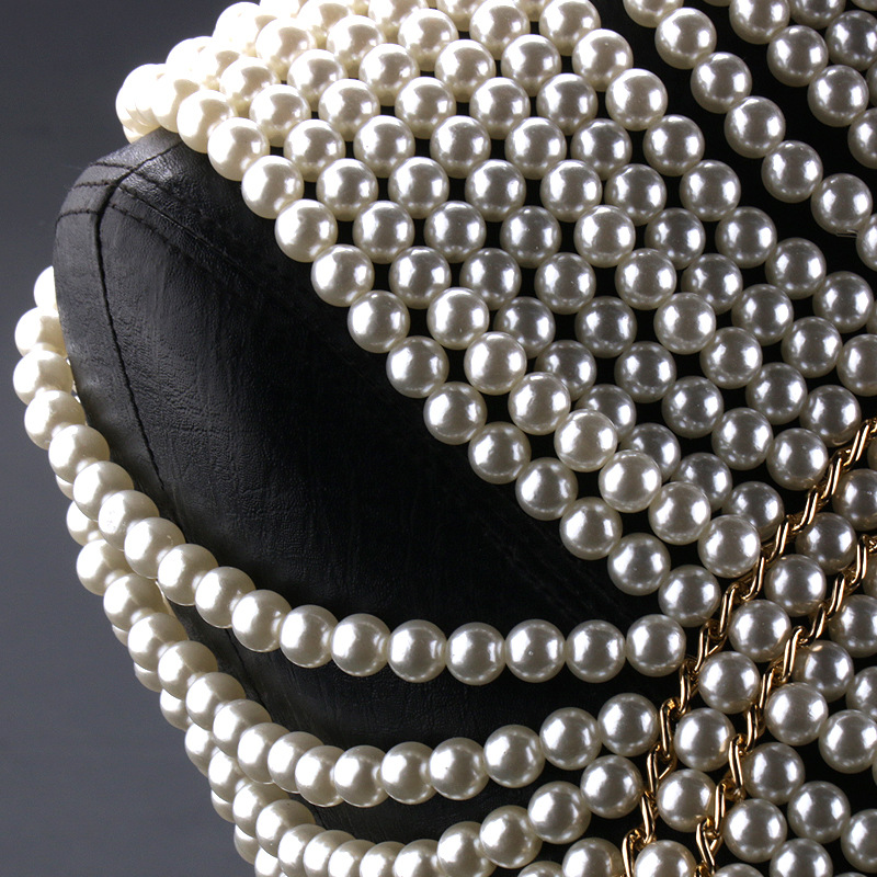 Multi-Layer Pearl Shoulder & Back Chain
