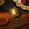 Vintage Medieval Beauty Head Brooch