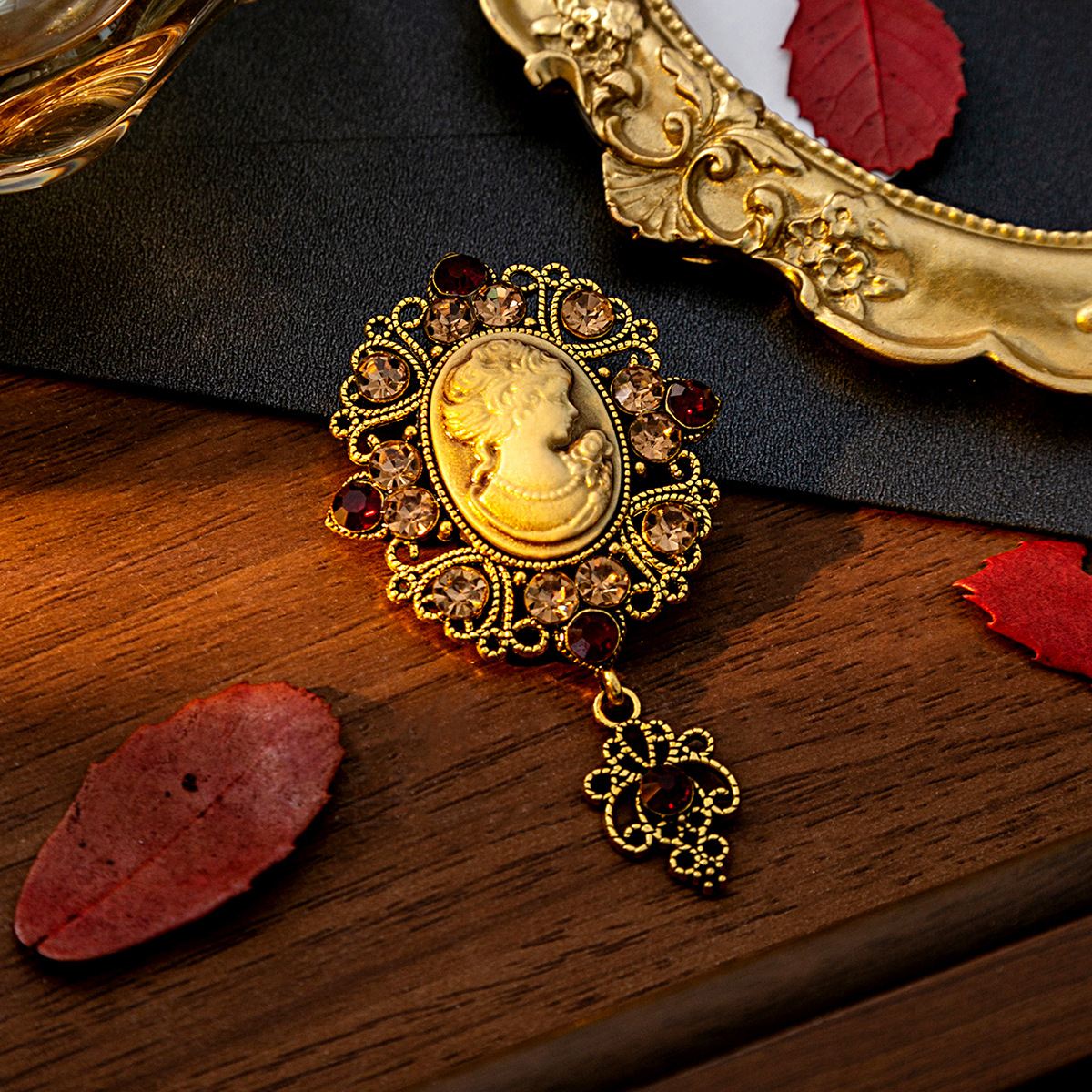 Vintage Medieval Beauty Head Brooch