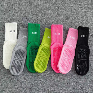 Women's Mid-Calf Fitness Yoga Socks for Floor Workout