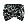 European & American Leopard Print Wide Cross Headband for Women