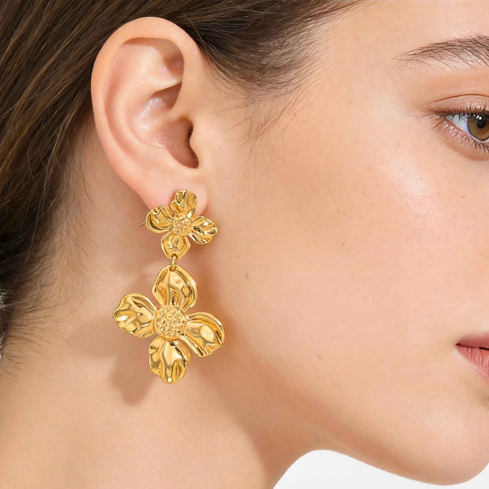 Tassel Flower Stainless Steel Earrings Luxury Earrings