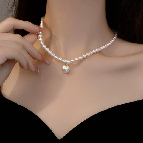 Elegant Pearl Choker with Center Drop Pearl | Feminine Luxury Jewelry for Women