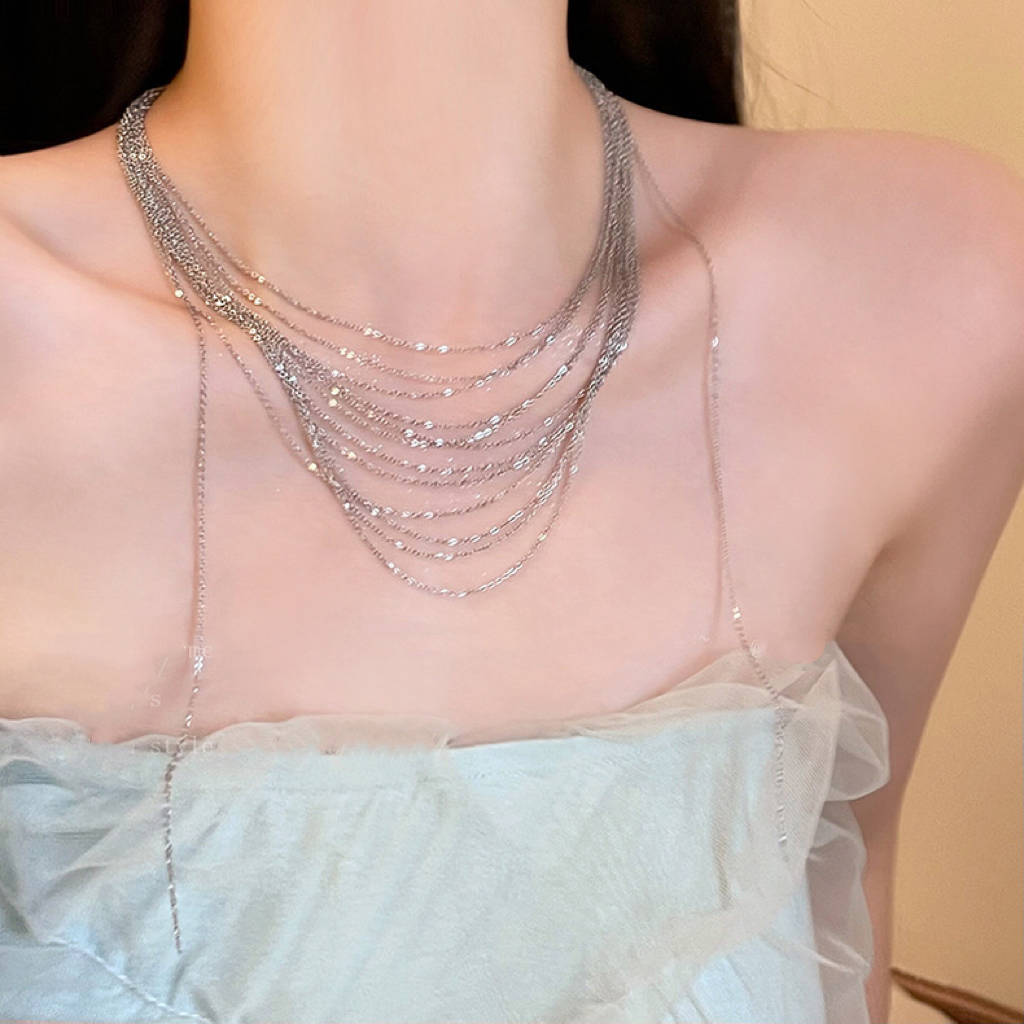 Layered Tassel Clavicle Necklace