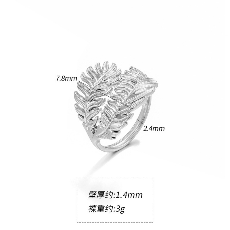 Adjustable Palm Leaf Ring Gold Plated Hollow Leaf Band Fashion Bohemian Ring for Daily Wear