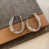 Vintage Textured Metal Hoops Elegant Face-Flattering Earrings