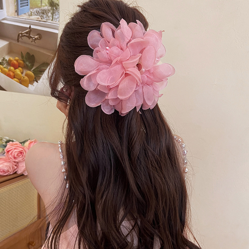 Summer Chiffon Flower Hair Claw Clips