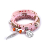 Boho Multi-Layer Beaded Bracelet Set with Turquoise Howlite Accents Stackable Beachy Jewelry