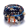 Boho Multi-Layer Beaded Bracelet Set with Turquoise Howlite Accents Stackable Beachy Jewelry