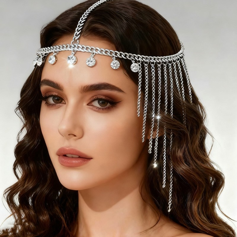 Bohemian Tassel Zircon Head Chain for Women – Exotic Sexy Hair Jewelry