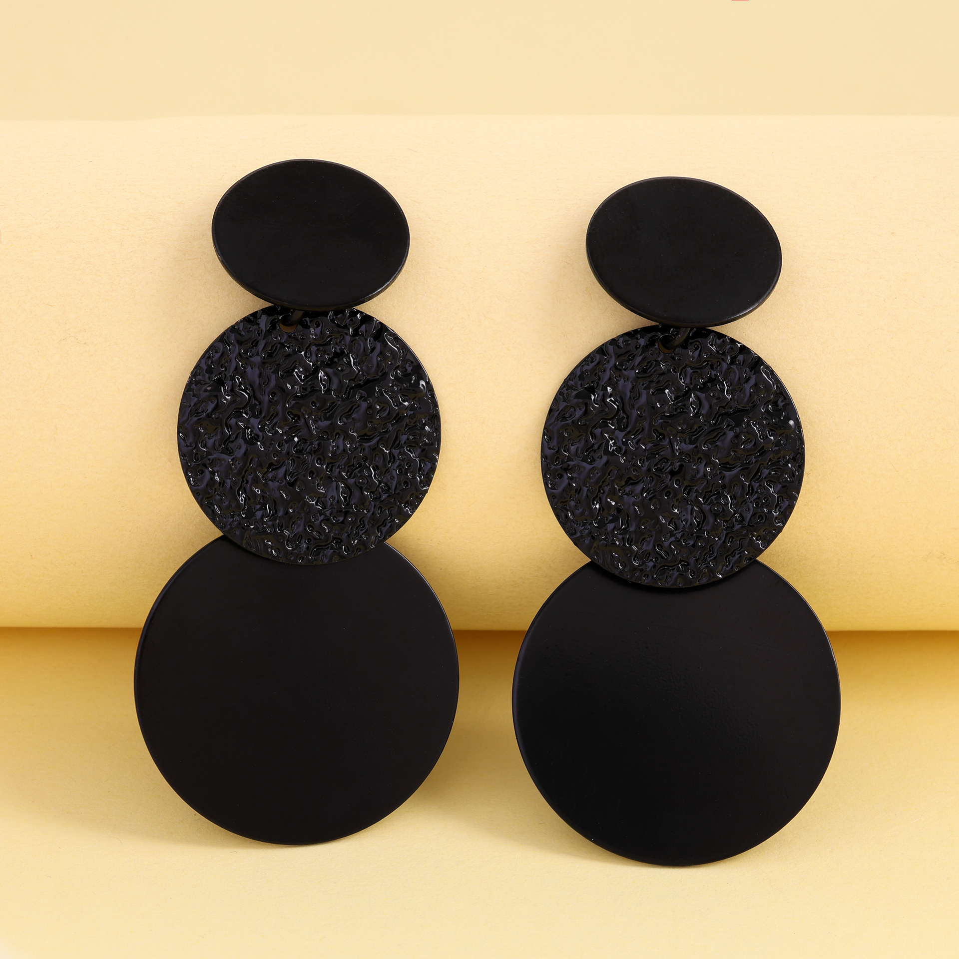 Creative Geometric Round Patch Earrings