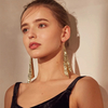 Fashion Metal Sequin Tassel Earrings – New Square Geometric Long Dangle Earrings