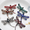 Teal Green Crystal Dragonfly Brooch