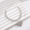 Rhinestone Heart Anklet for Women