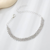 Sparkling Wave Rhinestone Anklet | Silver Crystal Foot Jewelry 