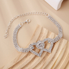 Dainty Crystal Double Heart Anklet 