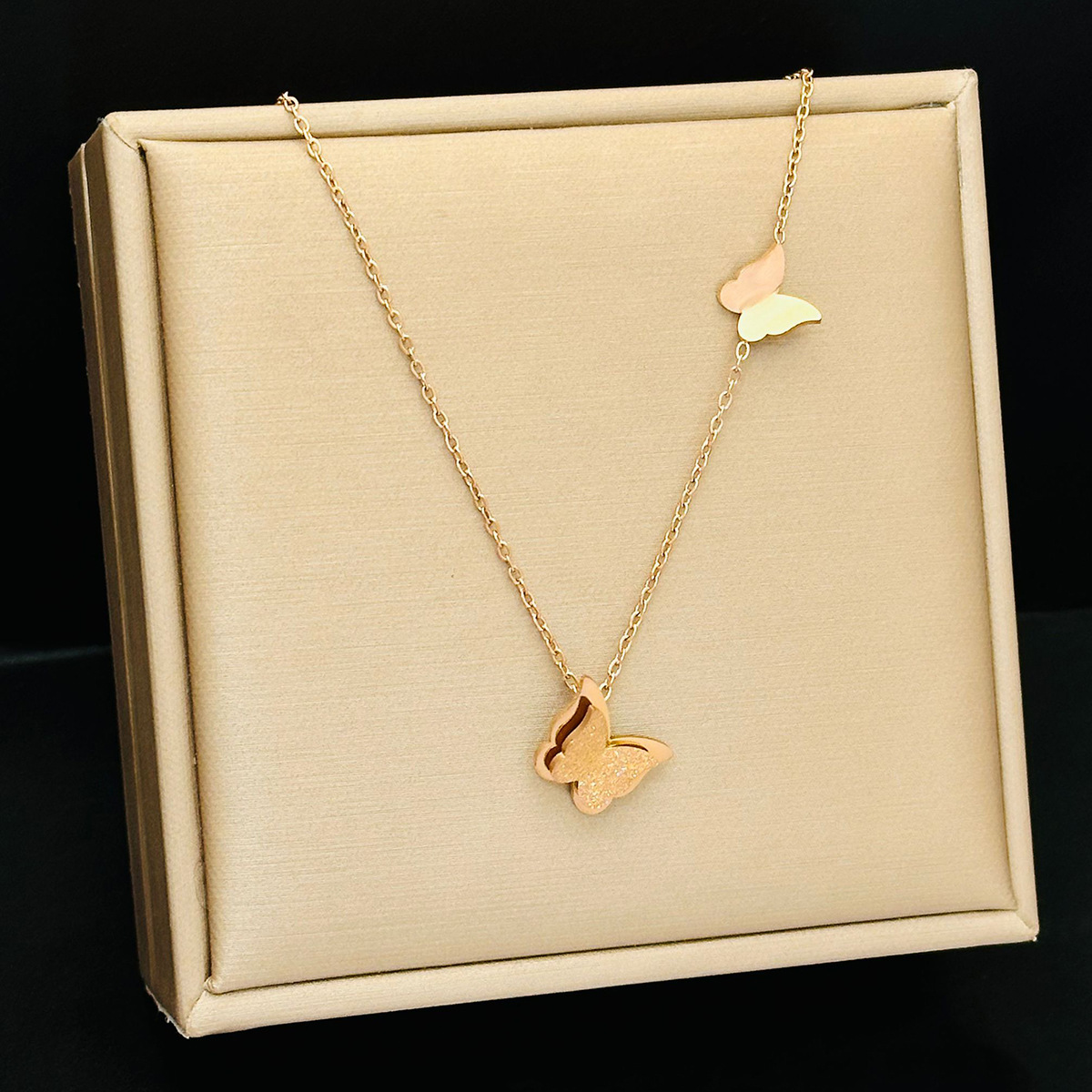 Dainty Layered Butterfly Necklace for Women Butterfly Pendant Choker Delicate Jewelry Gift for Her